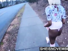 Sneaking Away To Fuck My stepmom Husband In The Forest, Ebony Cowgirl Outdoors