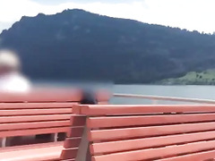 REAL RISKY ! Me getting undressed on PUBLIC BOAT. 100% real