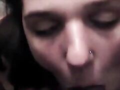 black guy letting his white ex girlfriend swallow and take a facial