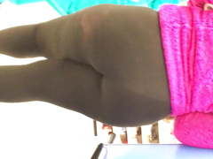 Huge booty ebony gilf in see through yoga pants